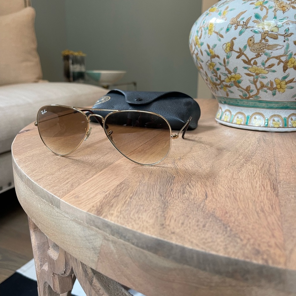 Ray ban gold frame sunglasses
